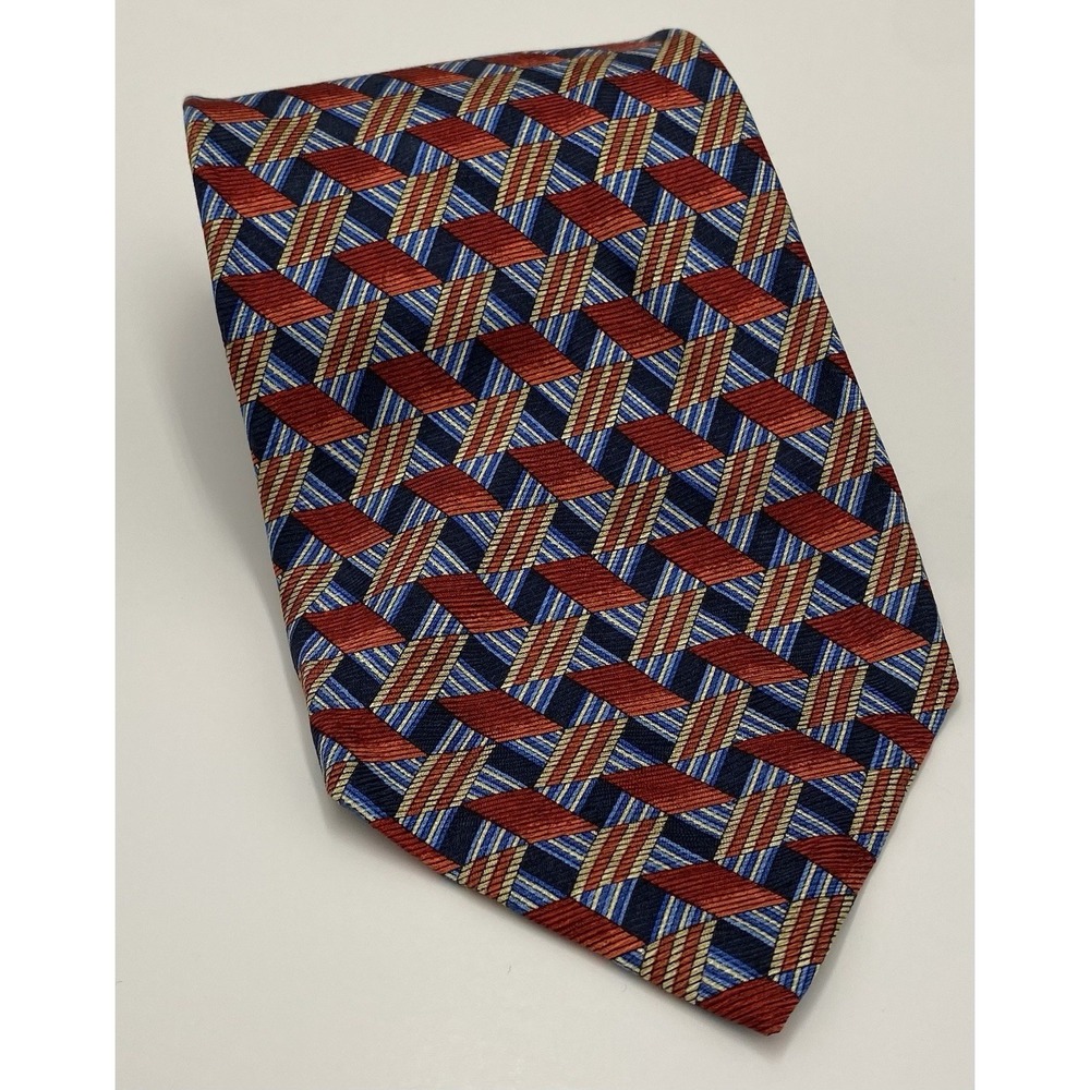 Ermenegildo Zegna Men's 100% Silk All Over Pattern Neck Tie Multicolor
